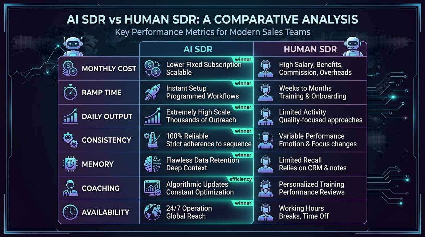AI SDR vs human SDR