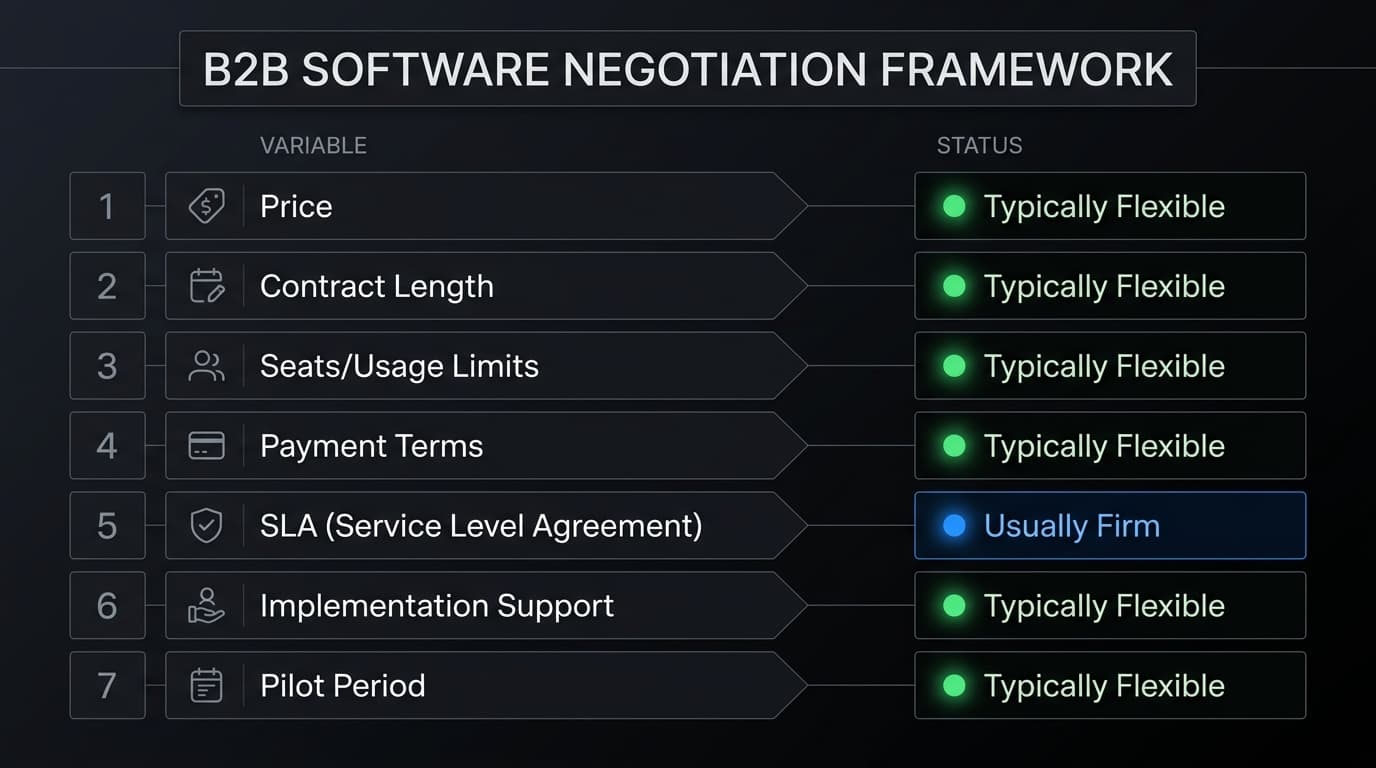 B2B software negotiation framework
