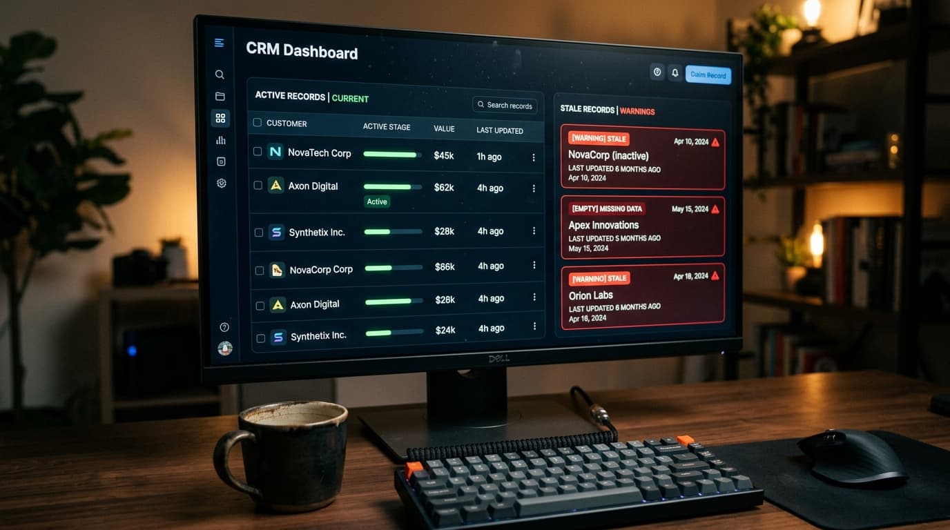 CRMs only work when someone maintains them. Nobody does.