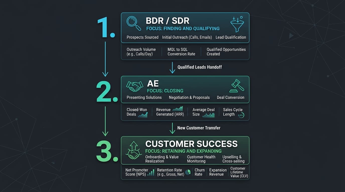 SDR vs BDR vs AE: what's the difference?