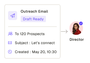 Director reviewing outreach before send